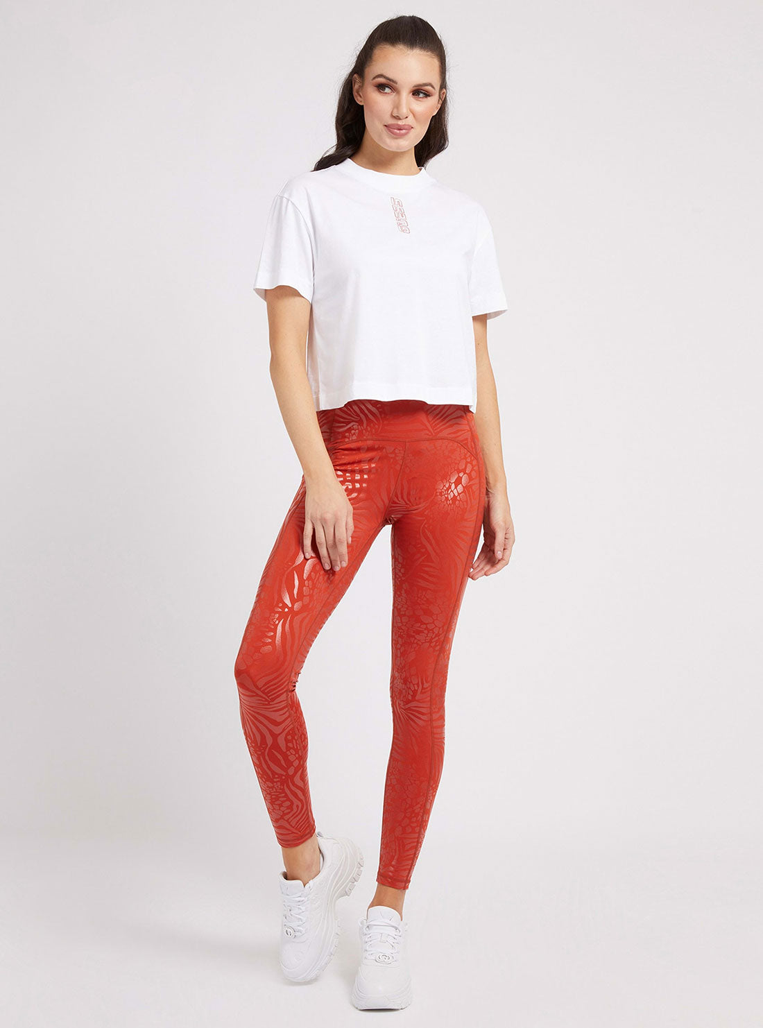 Eco White Caitlyn Active Crop T-Shirt