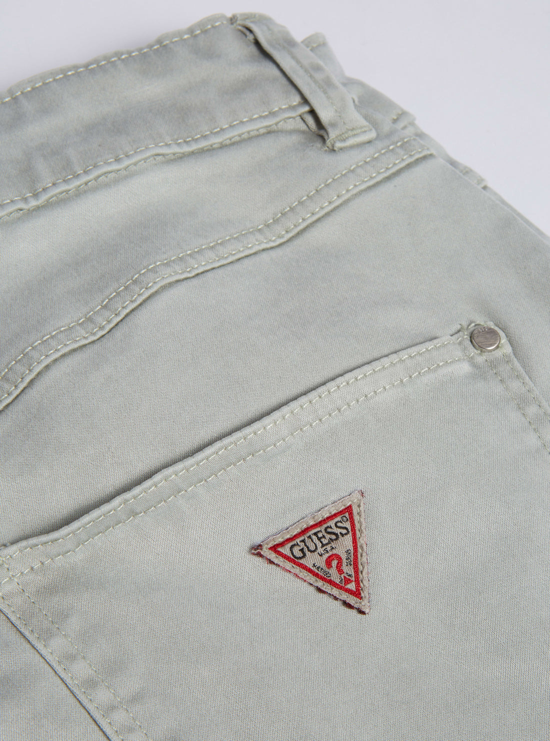 High-Rise 1981 Satin Skinny Denim Jeans In Light Khaki