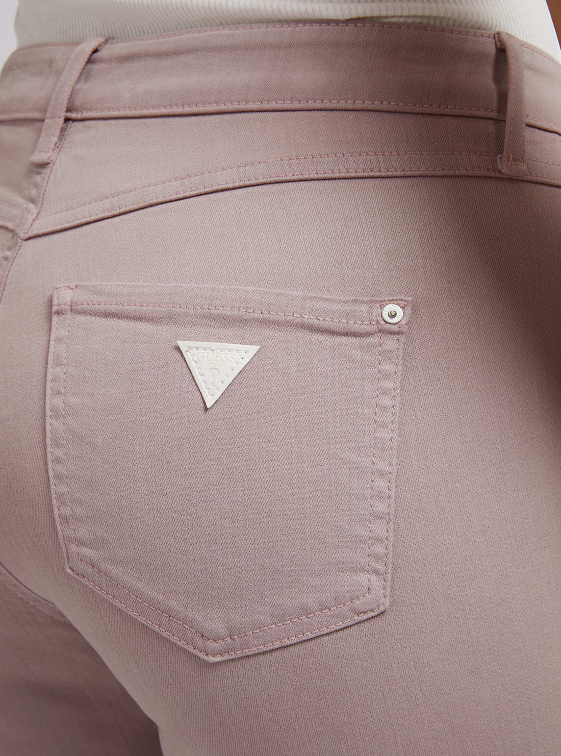 Mid-Rise Curvy Fit Skinny Denim Jeans In Rose Taupe