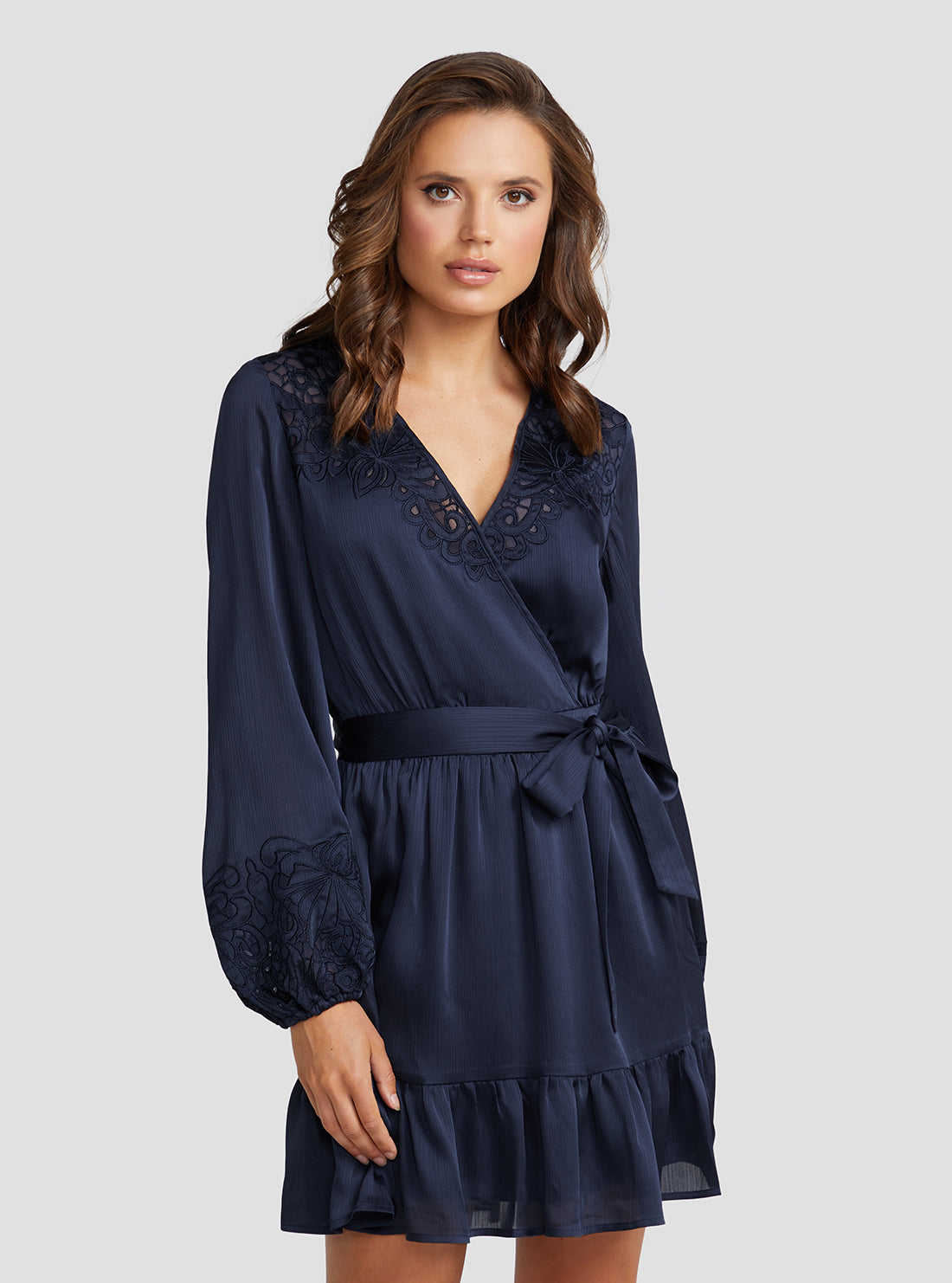 Blackened Blue Adora Wrap Mini Dress