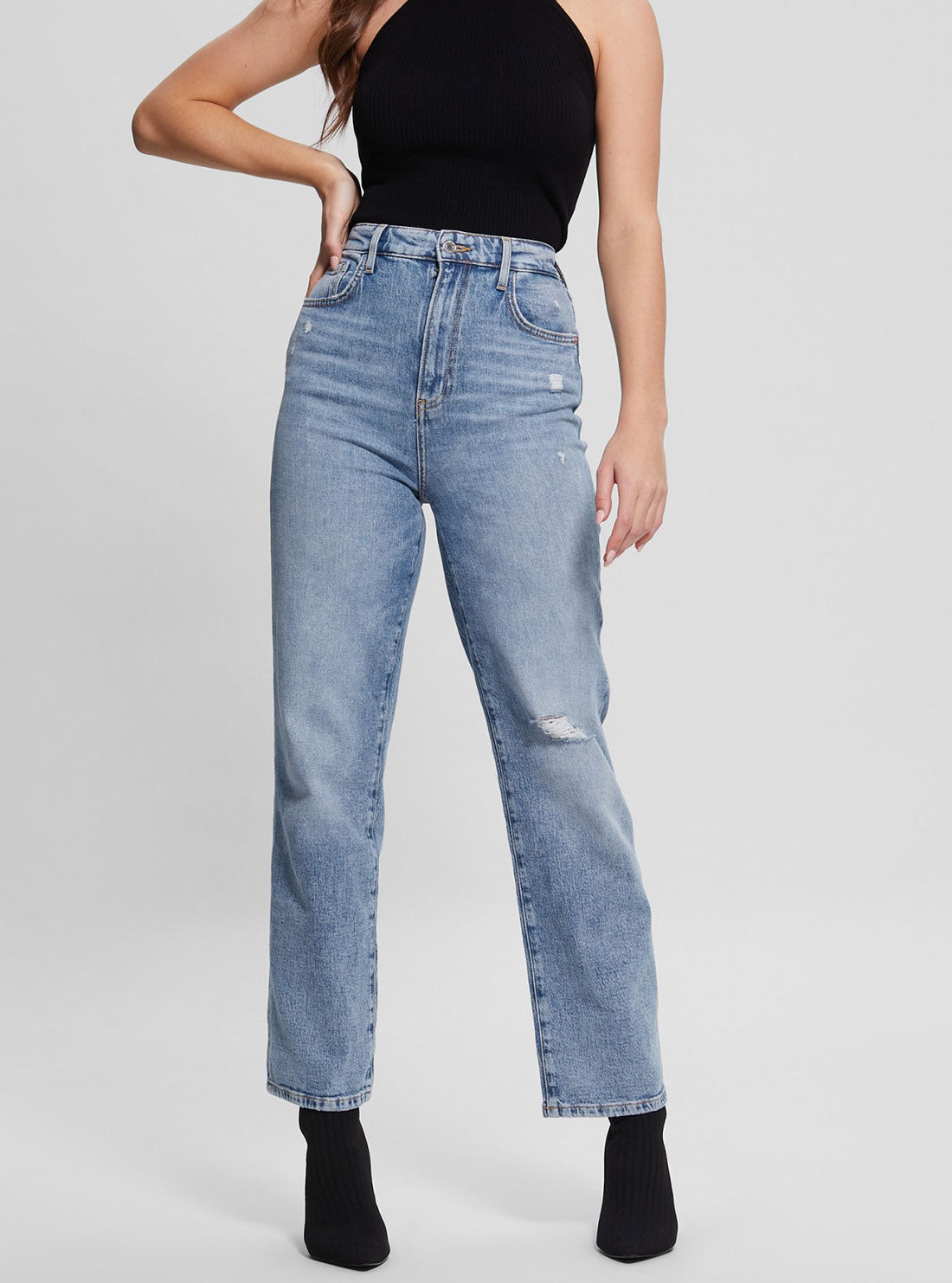 Eco High-Rise Melrose Wide Leg Denim Jeans In Target Blue Wash
