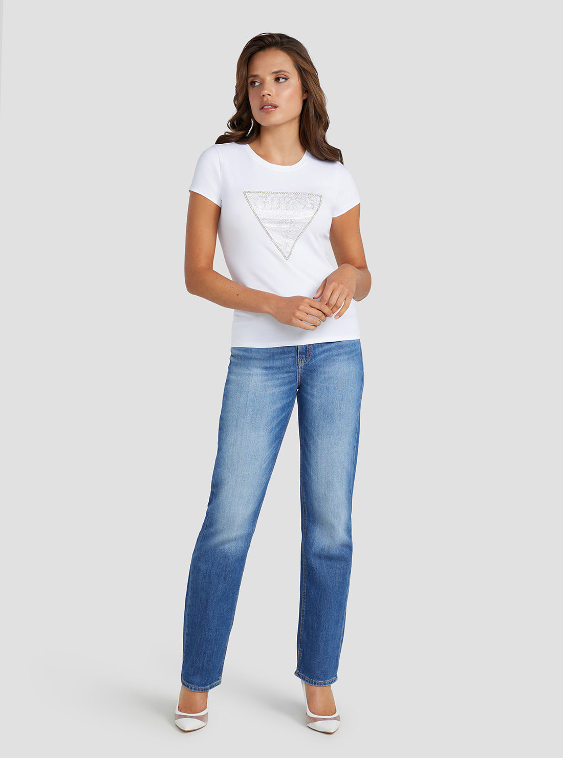 Eco White Crystal Logo T-Shirt