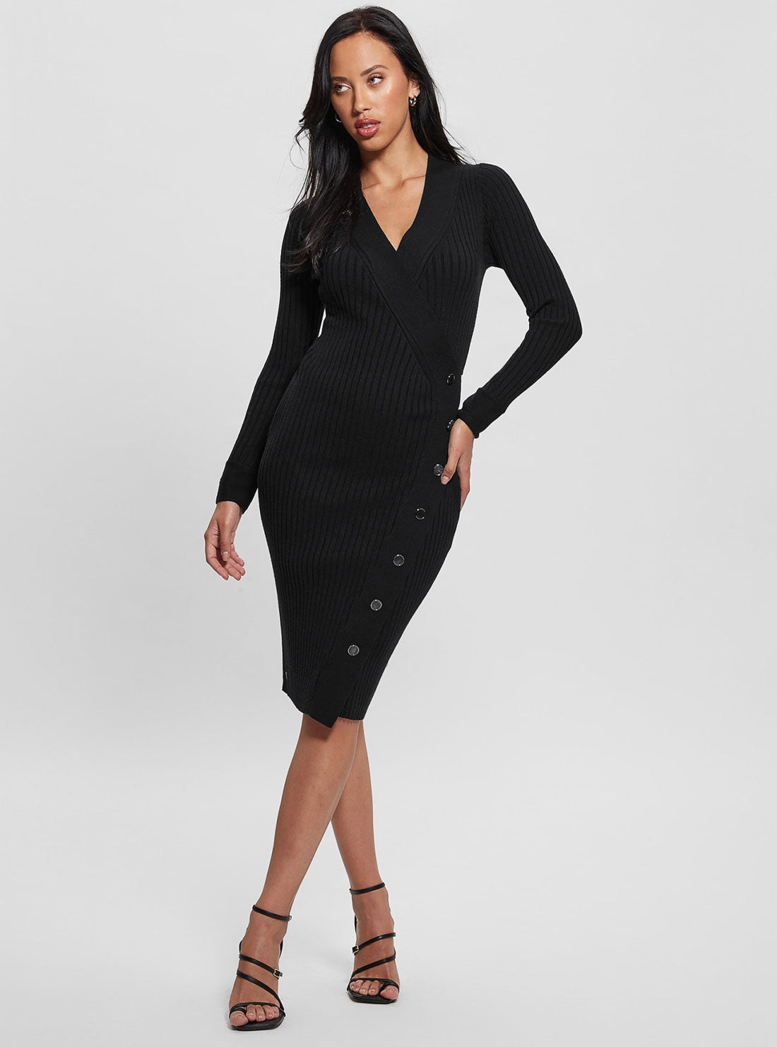 Black Cecile Knit Midi Dress
