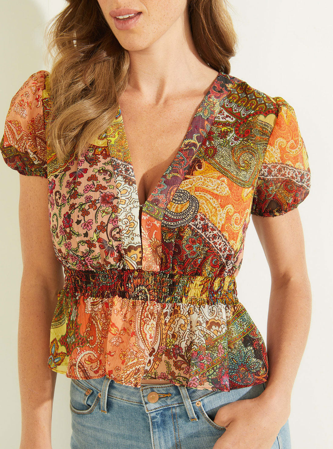 Eco Paisley Print Lila Top