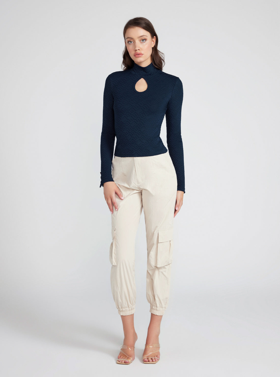 Navy Blue Clio Long Sleeve Top