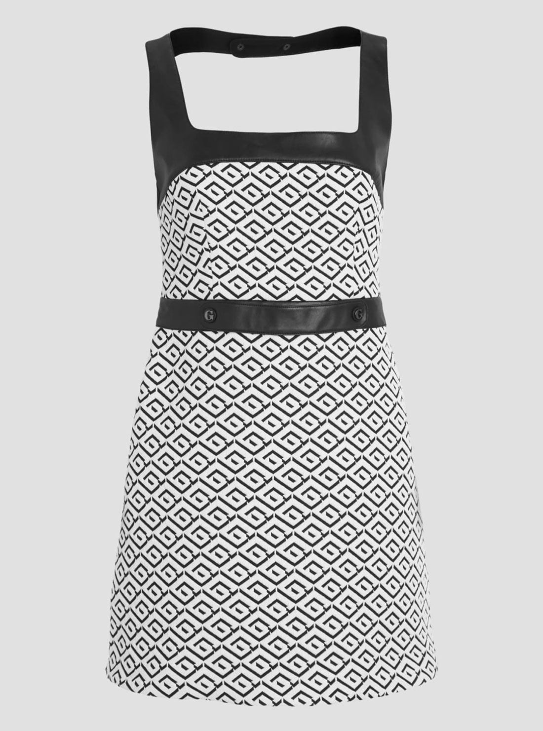 White Black Logo Adele Mini Dress
