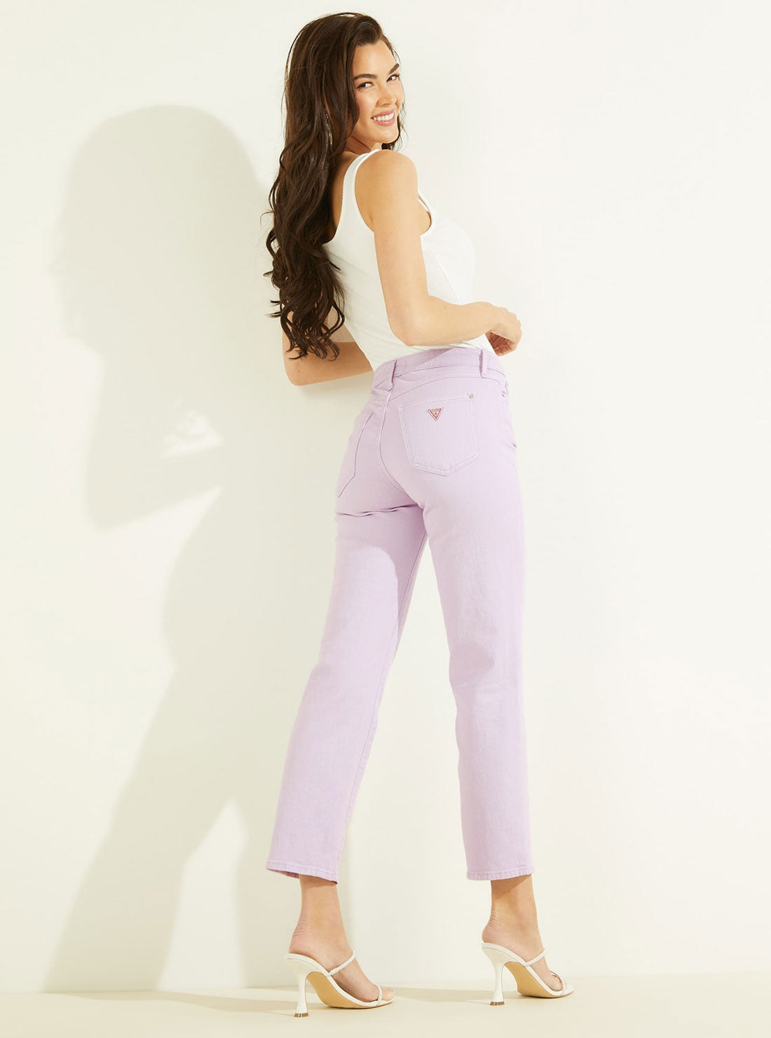 High-Rise 1981 Ankle Straight Leg Denim Jeans in Lavender Haze Wash