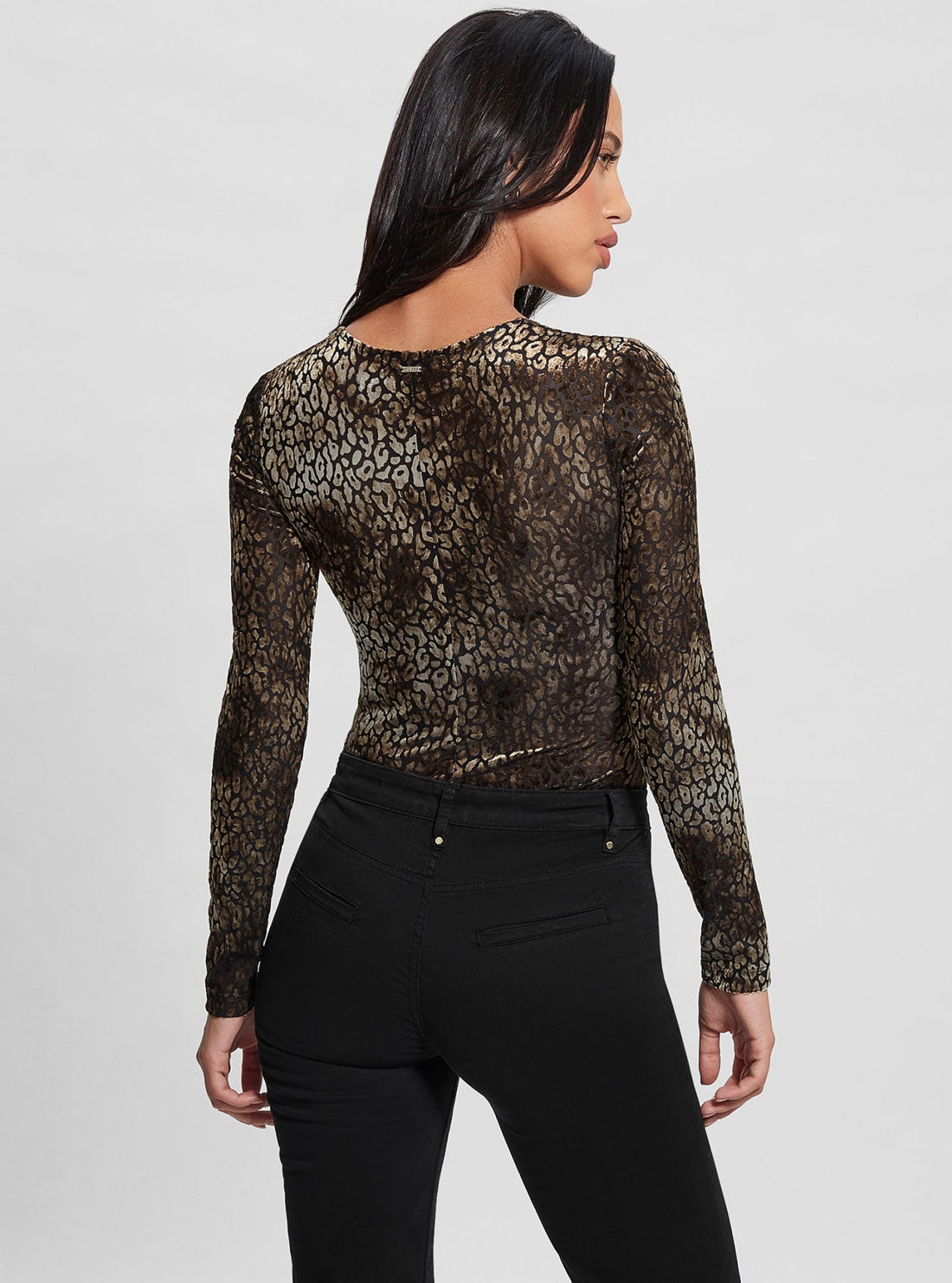 Dark Brown Belinda Velvet Print Top